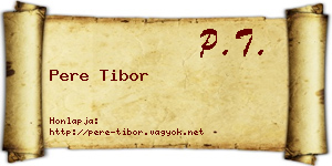 Pere Tibor névjegykártya